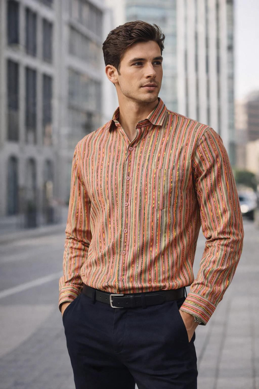 Men Printed Full Sleeve Shirt – Premium Casual Fit