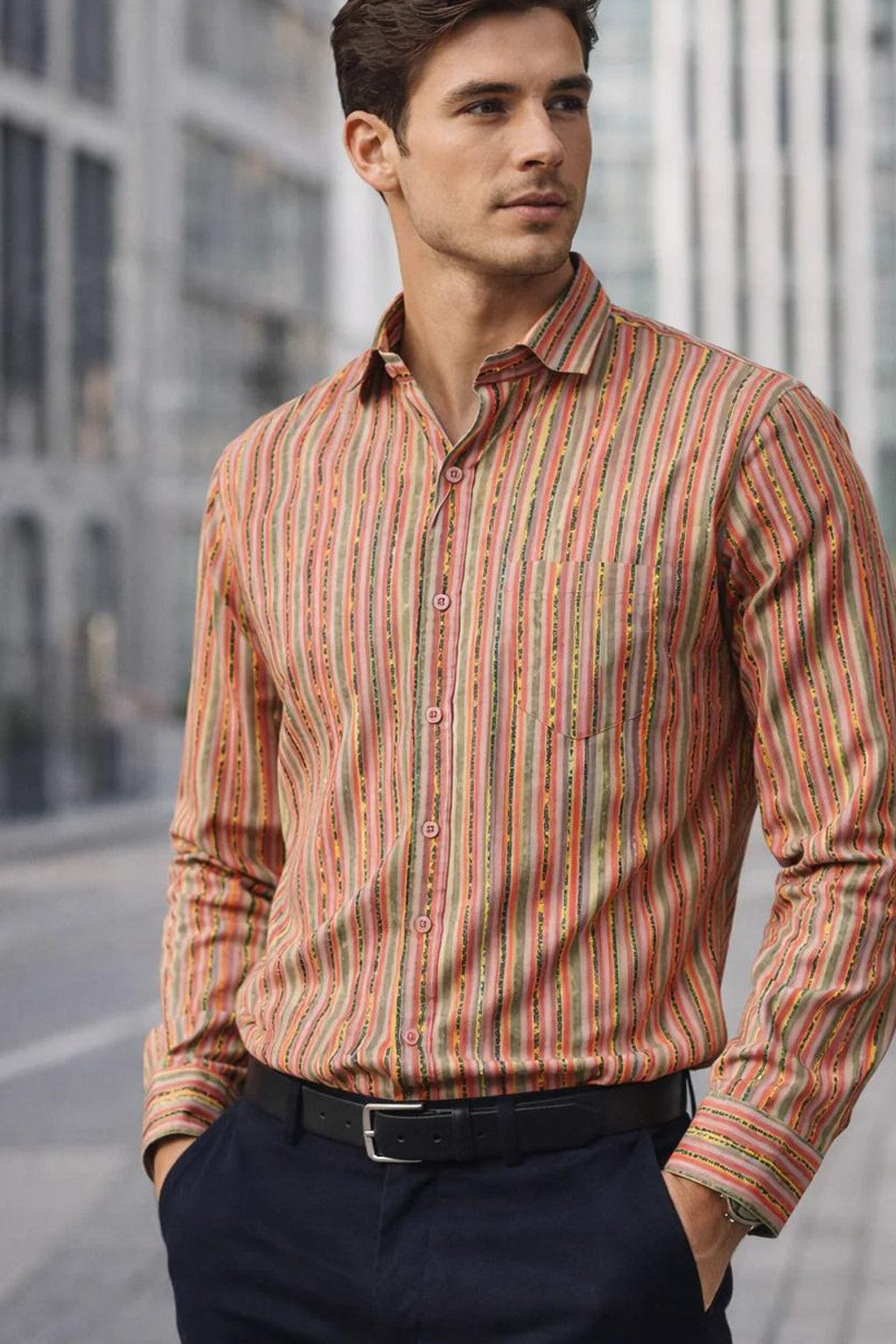 Men Printed Full Sleeve Shirt – Premium Casual Fit
