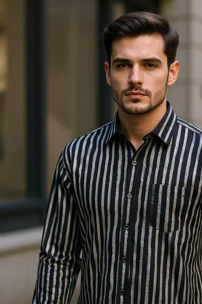 Men Printed Full Sleeve Shirt – Premium Casual Fit
