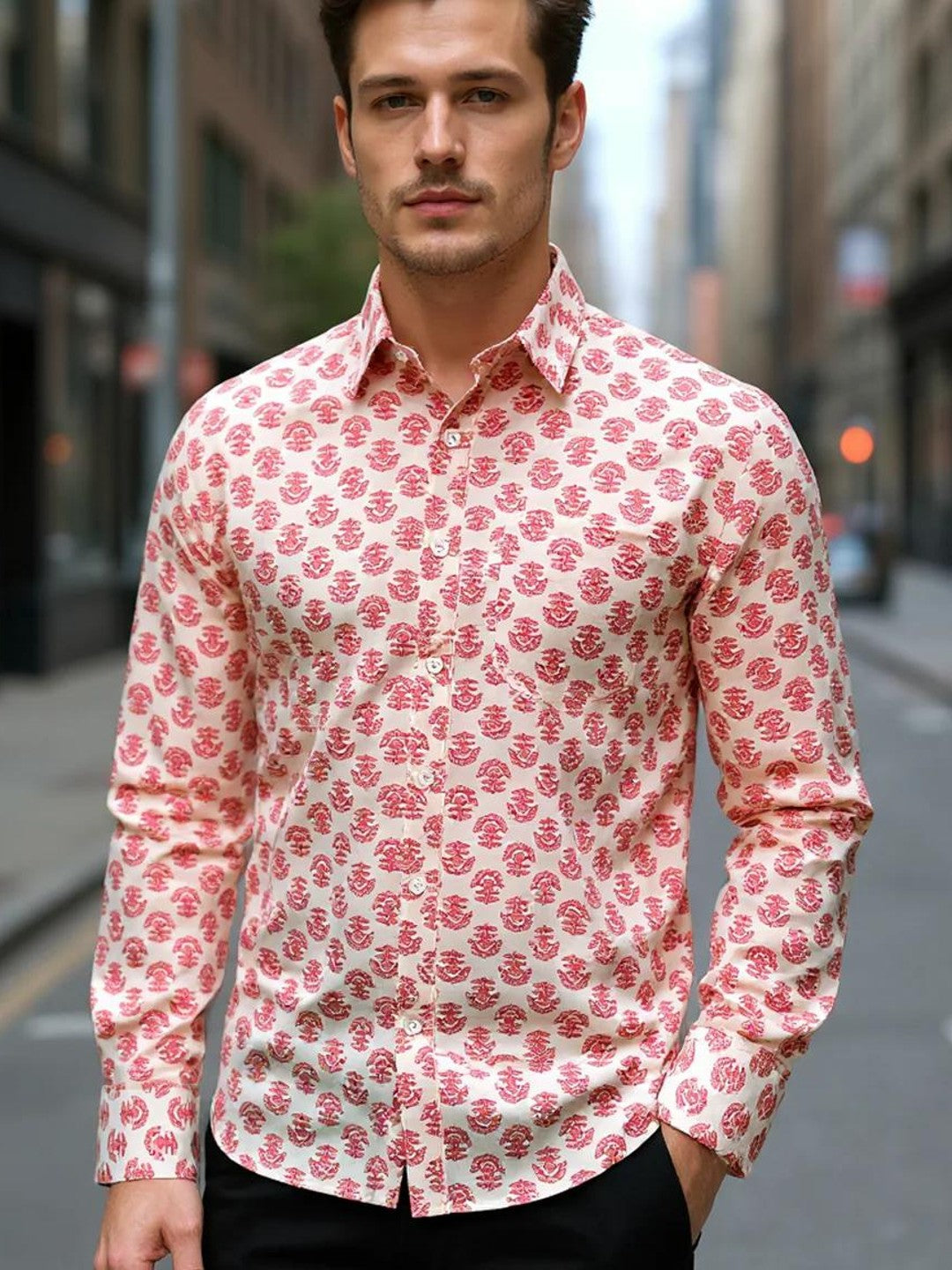Men Printed Full Sleeve Shirt – Premium Casual Fit