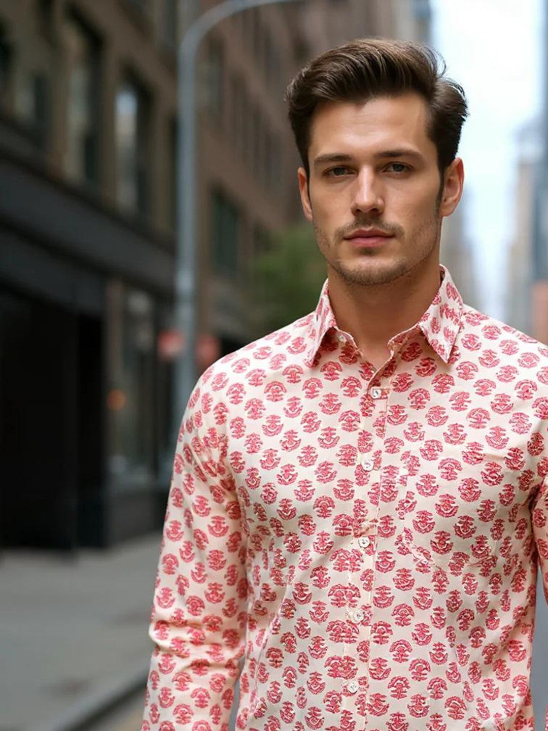 Men Printed Full Sleeve Shirt – Premium Casual Fit