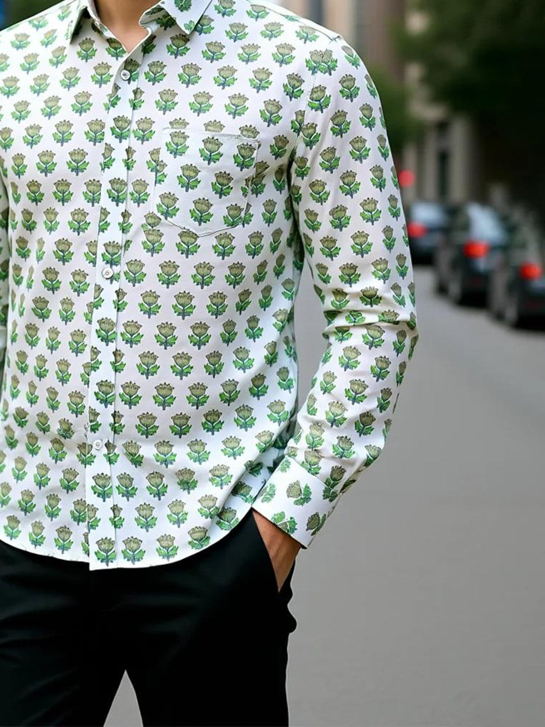 Men Printed Full Sleeve Shirt – Premium Casual Fit