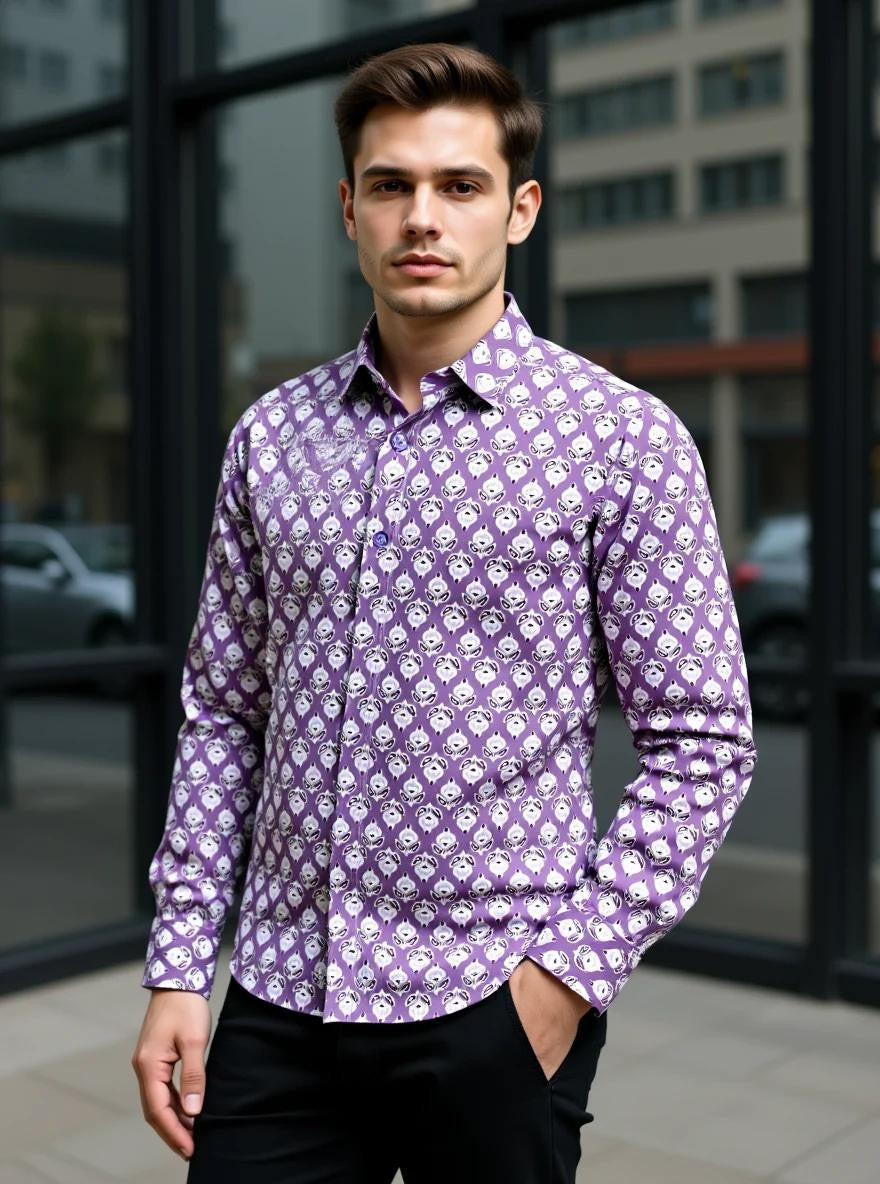 Men Printed Full Sleeve Shirt – Premium Casual Fit
