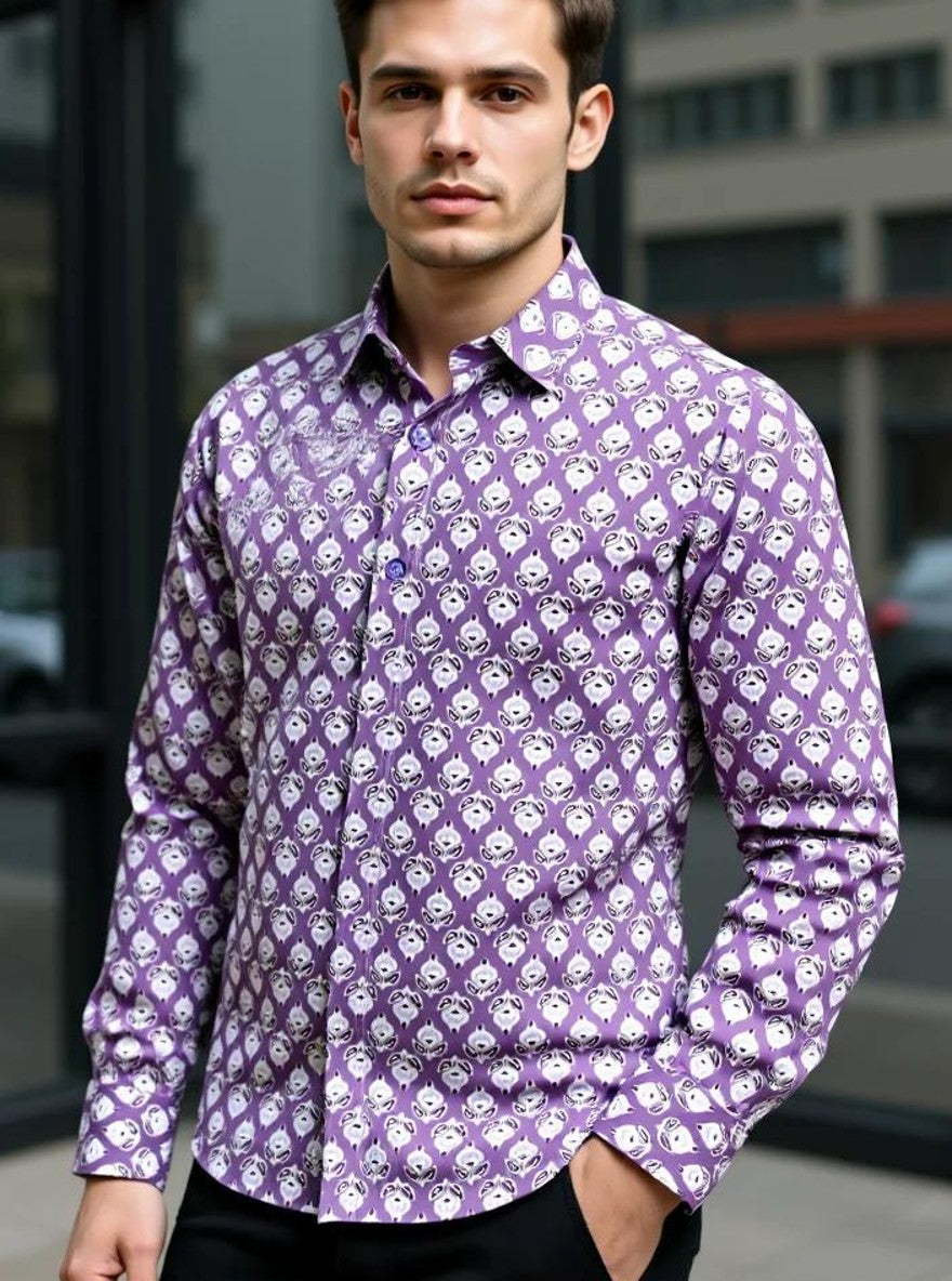 Men Printed Full Sleeve Shirt – Premium Casual Fit
