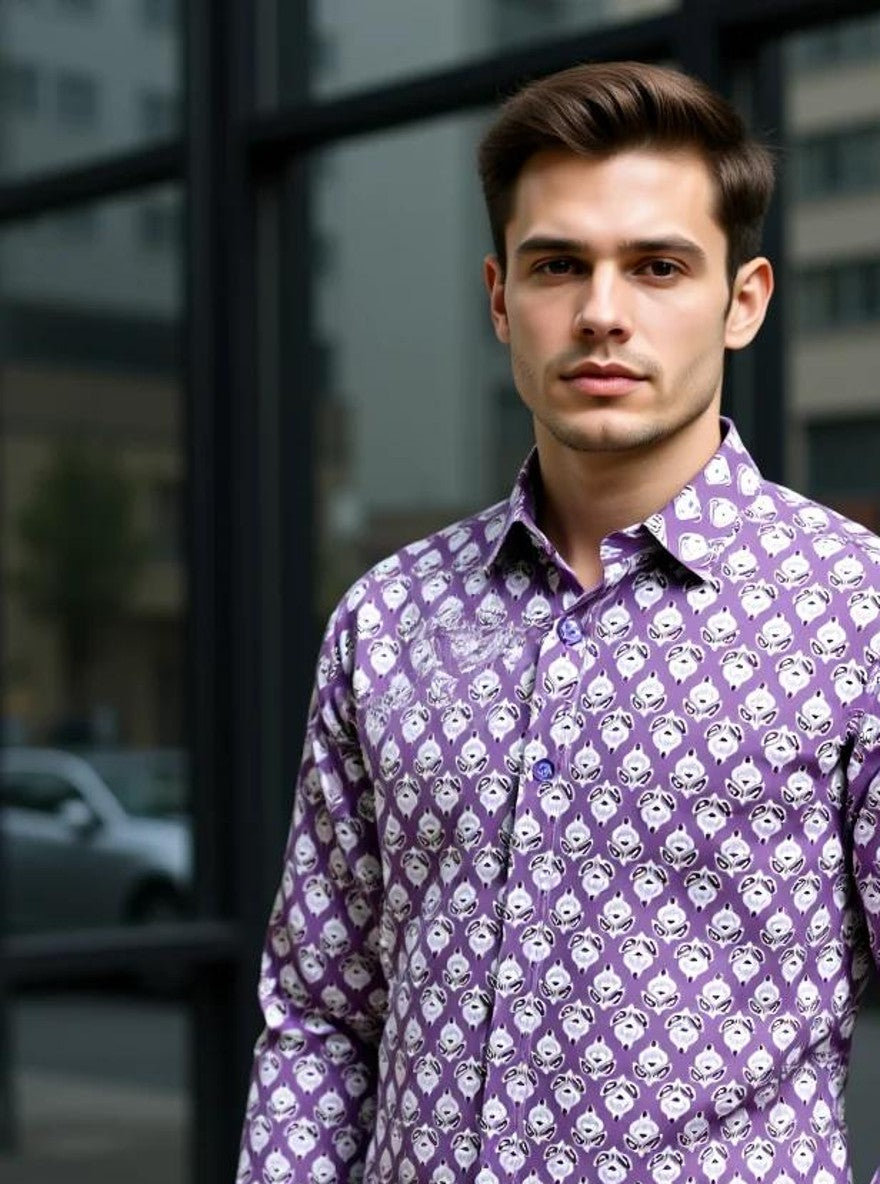Men Printed Full Sleeve Shirt – Premium Casual Fit