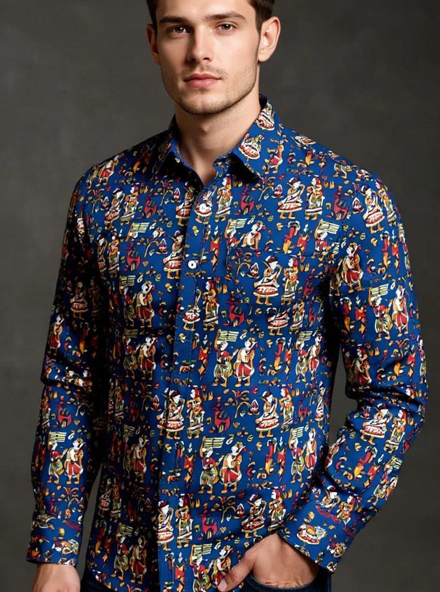 Men Printed Full Sleeve Shirt – Premium Casual Fit