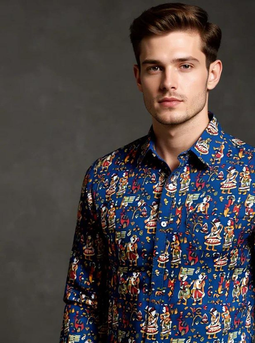 Men Printed Full Sleeve Shirt – Premium Casual Fit
