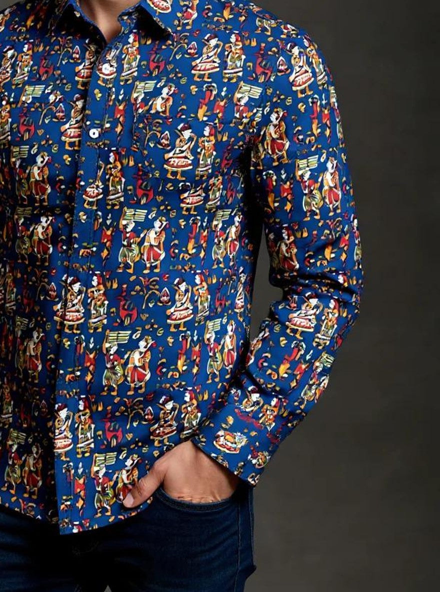 Men Printed Full Sleeve Shirt – Premium Casual Fit