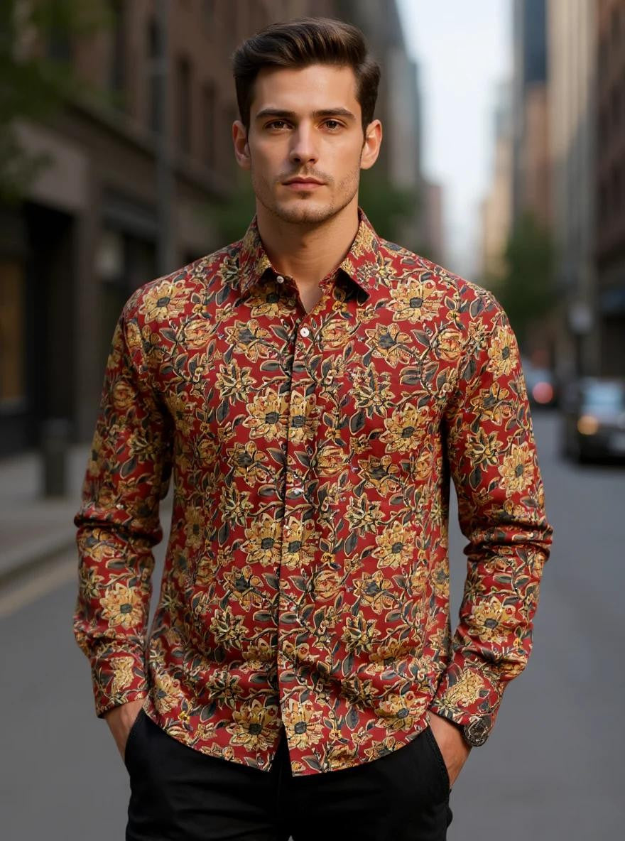 Men Printed Full Sleeve Shirt – Premium Casual Fit