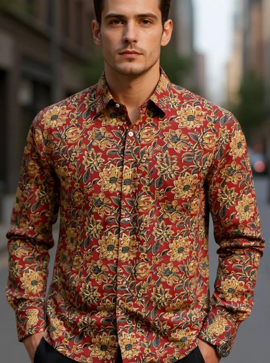 Men Printed Full Sleeve Shirt – Premium Casual Fit