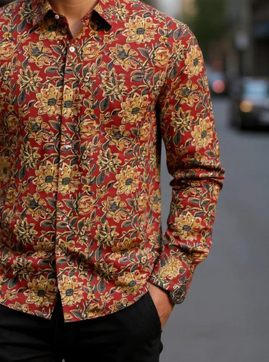 Men Printed Full Sleeve Shirt – Premium Casual Fit