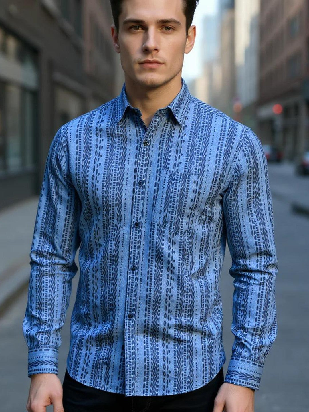 Men Printed Full Sleeve Shirt – Premium Casual Fit