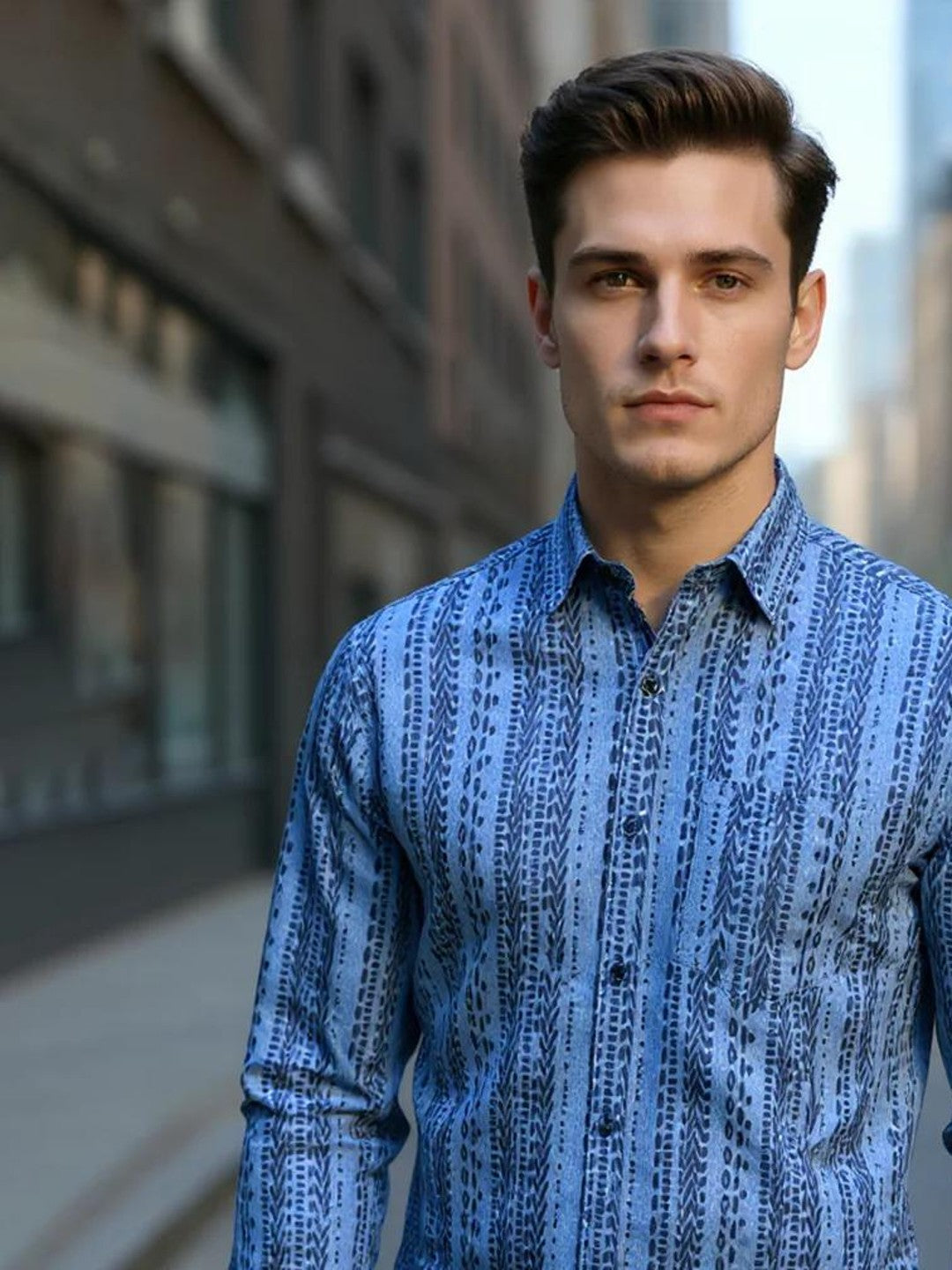 Men Printed Full Sleeve Shirt – Premium Casual Fit