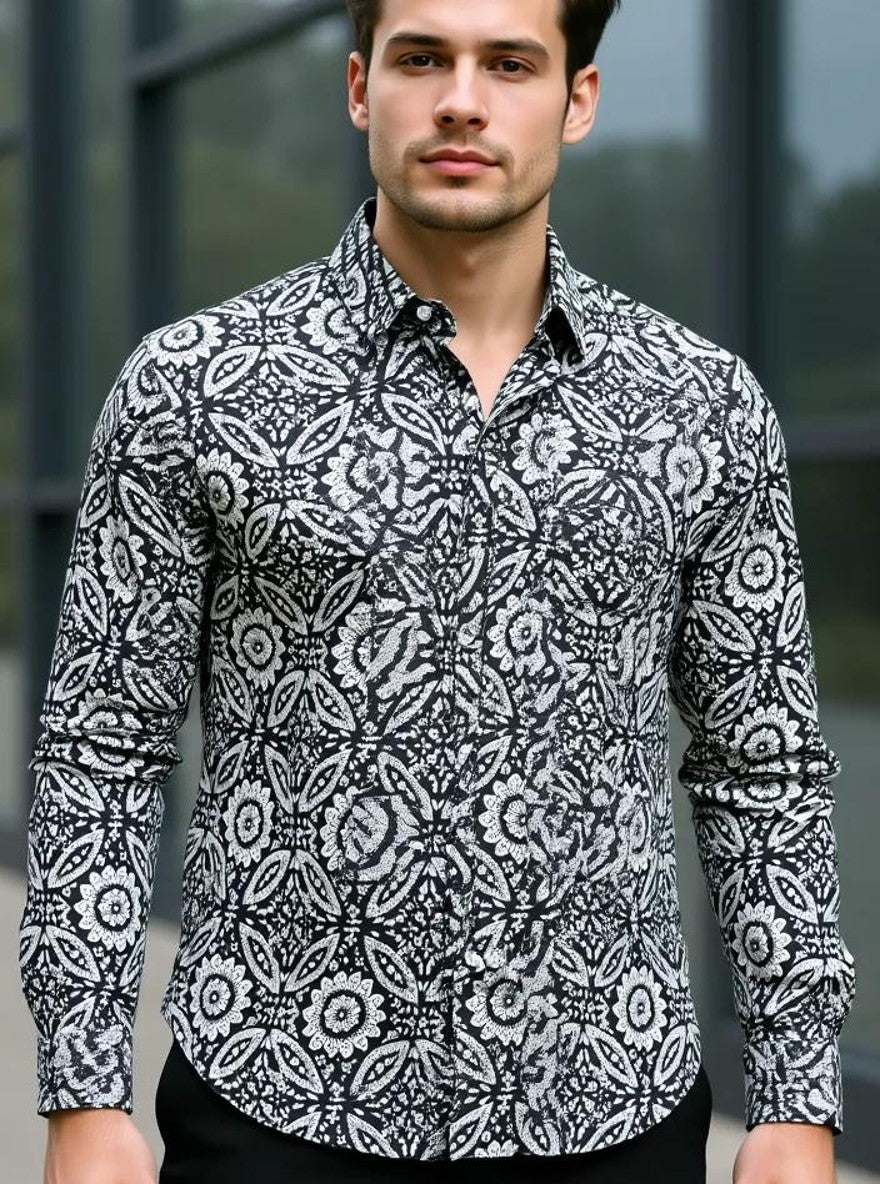 Men Printed Full Sleeve Shirt – Premium Casual Fit