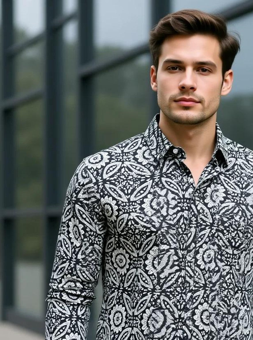 Men Printed Full Sleeve Shirt – Premium Casual Fit