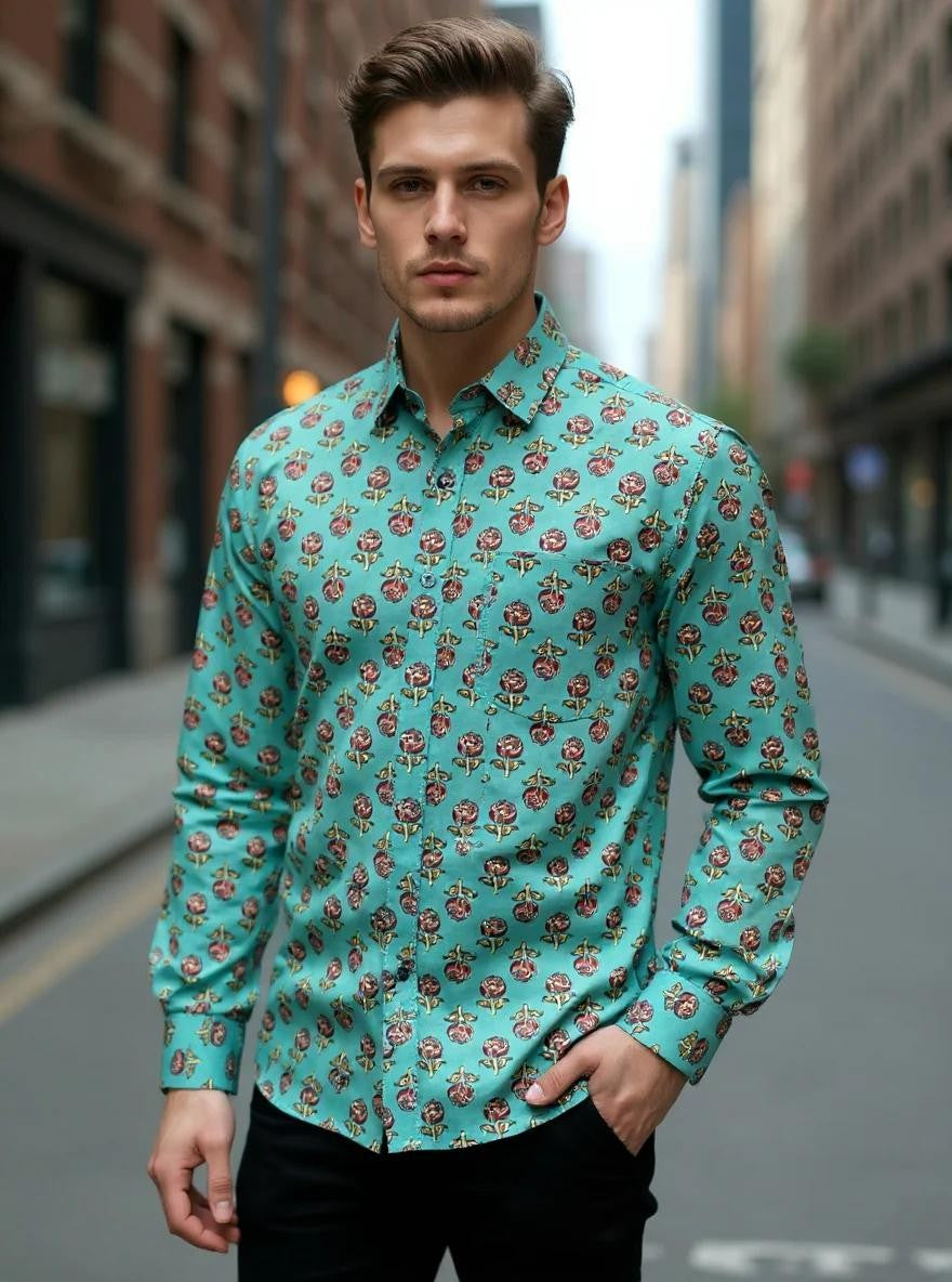 Men Printed Full Sleeve Shirt – Premium Casual Fit