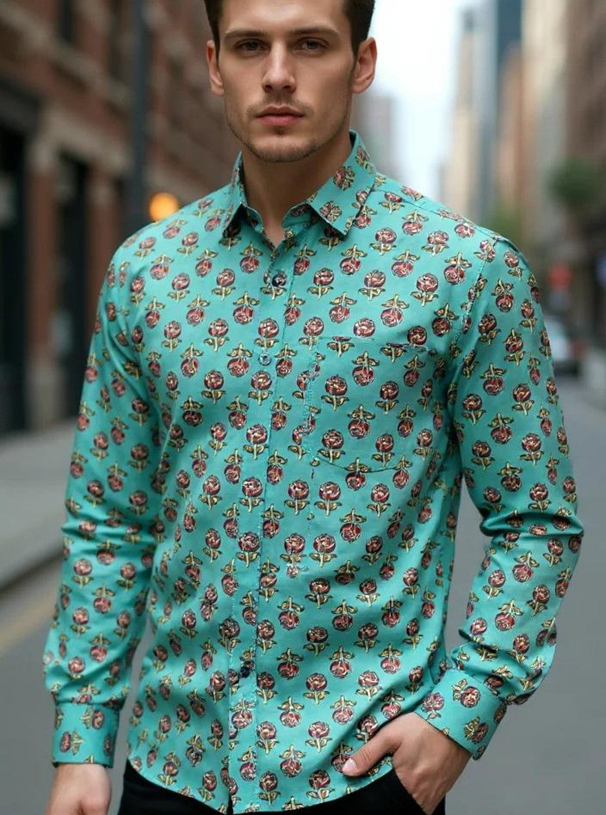 Men Printed Full Sleeve Shirt – Premium Casual Fit