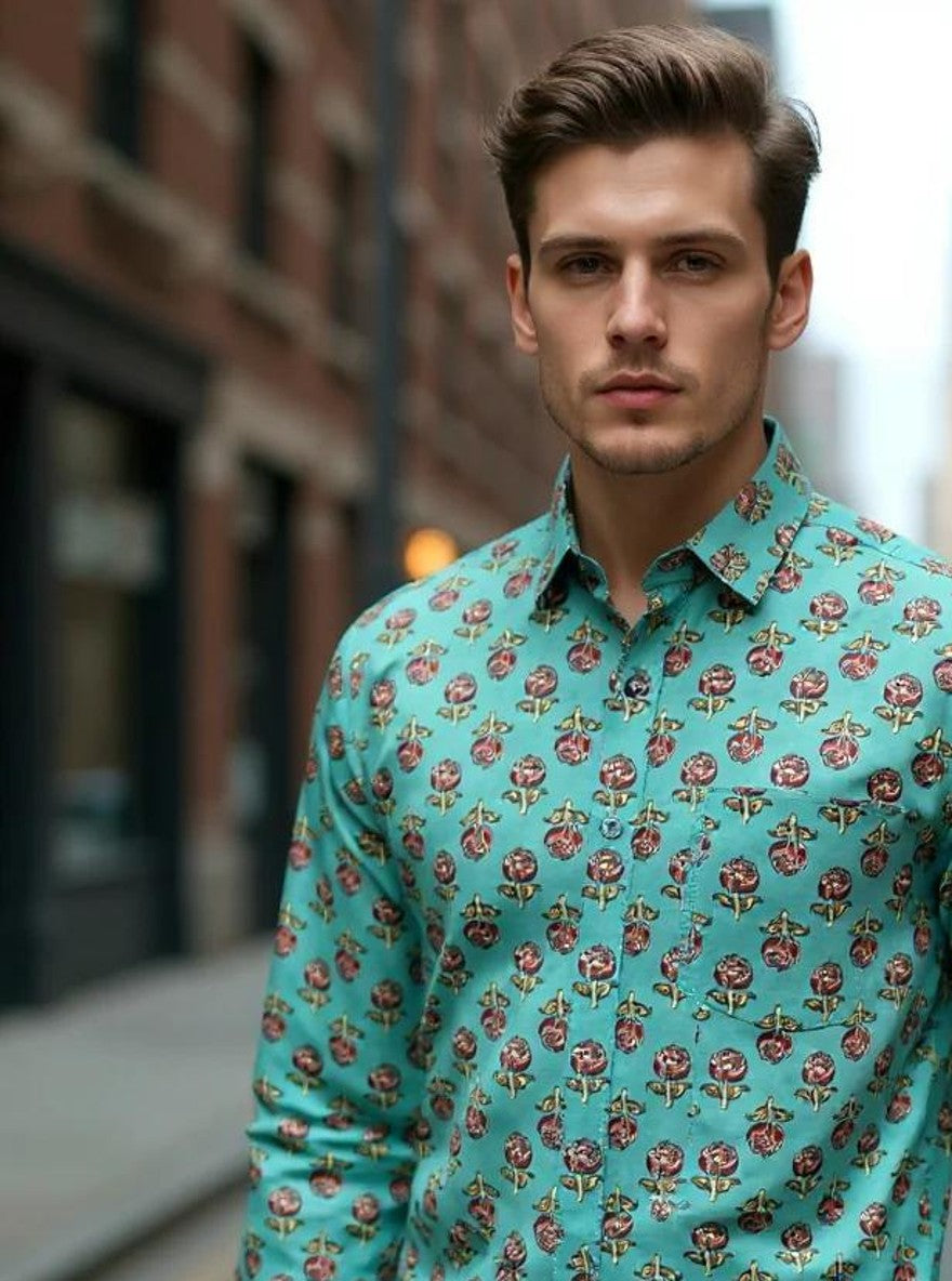 Men Printed Full Sleeve Shirt – Premium Casual Fit