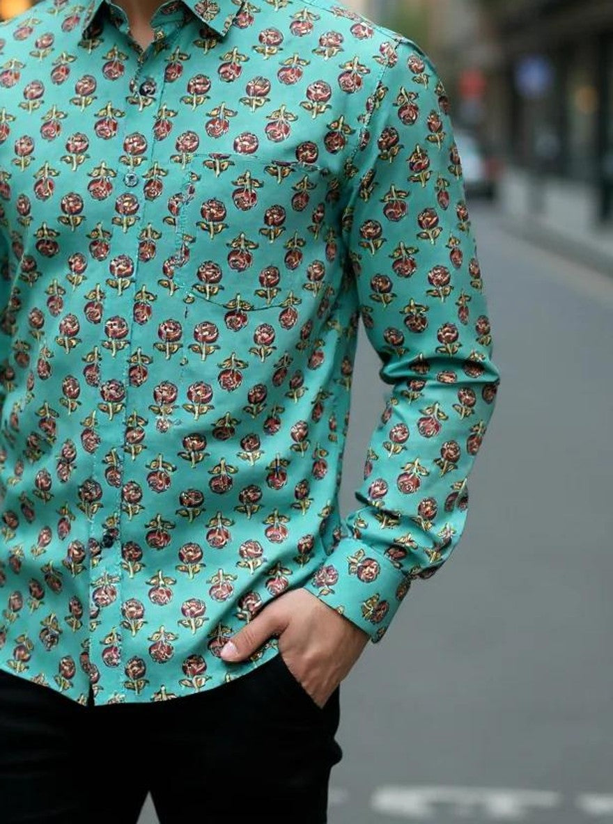Men Printed Full Sleeve Shirt – Premium Casual Fit