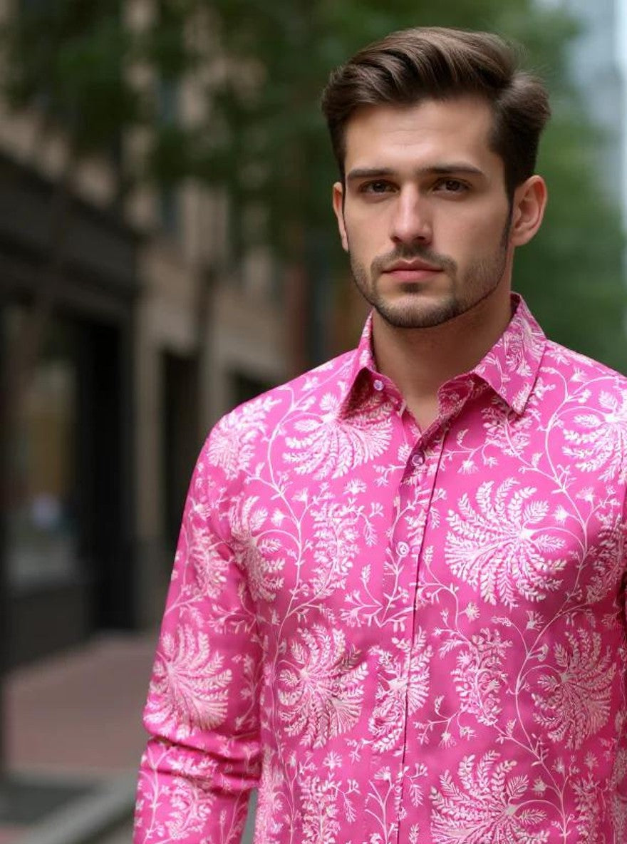 Men Printed Full Sleeve Shirt – Premium Casual Fit