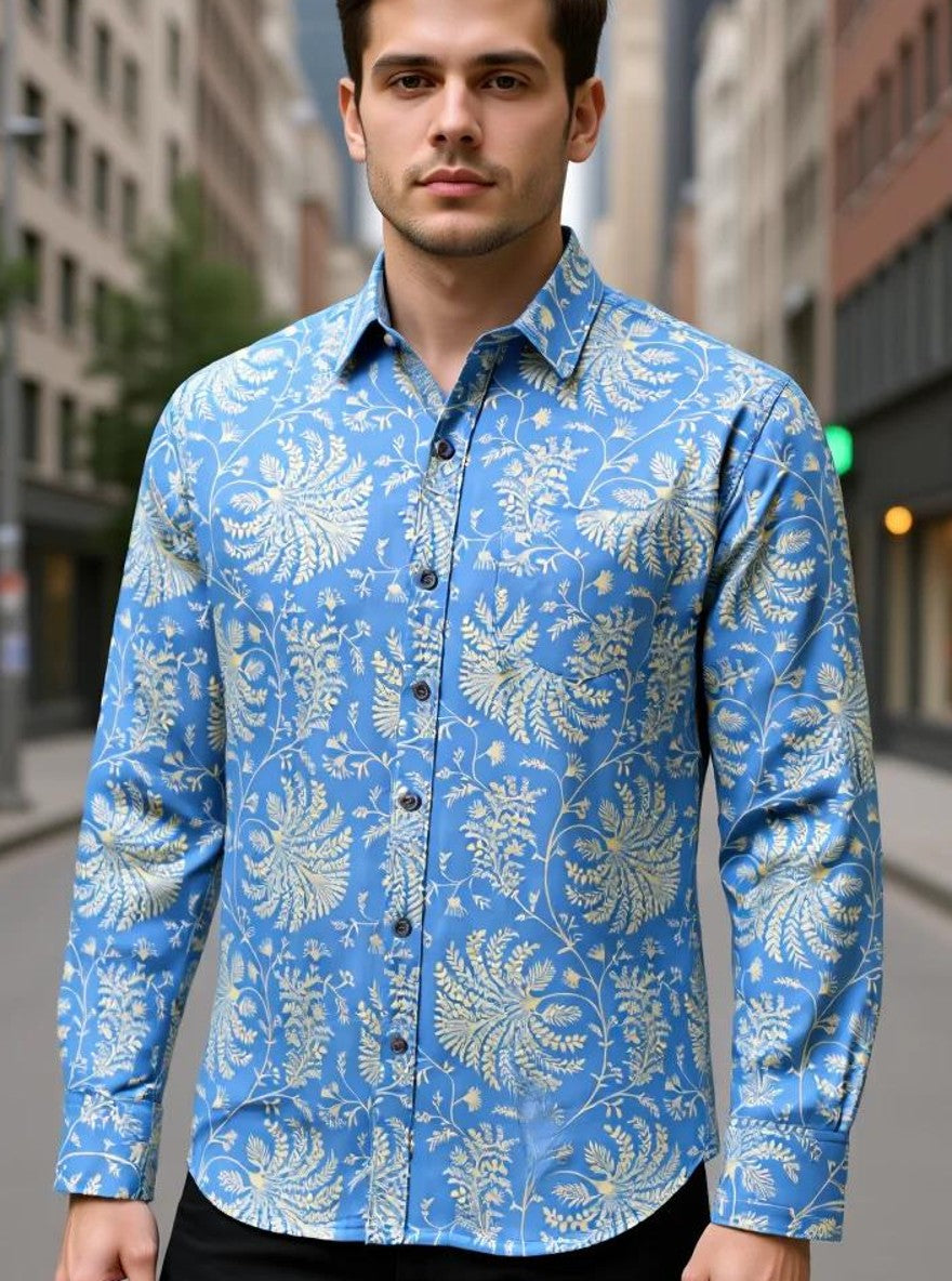 Men Printed Full Sleeve Shirt – Premium Casual Fit