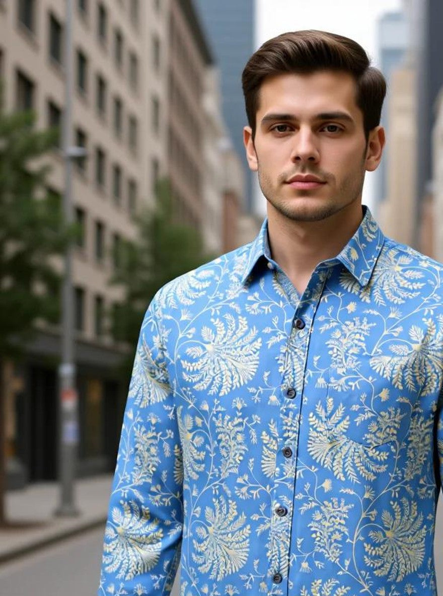 Men Printed Full Sleeve Shirt – Premium Casual Fit