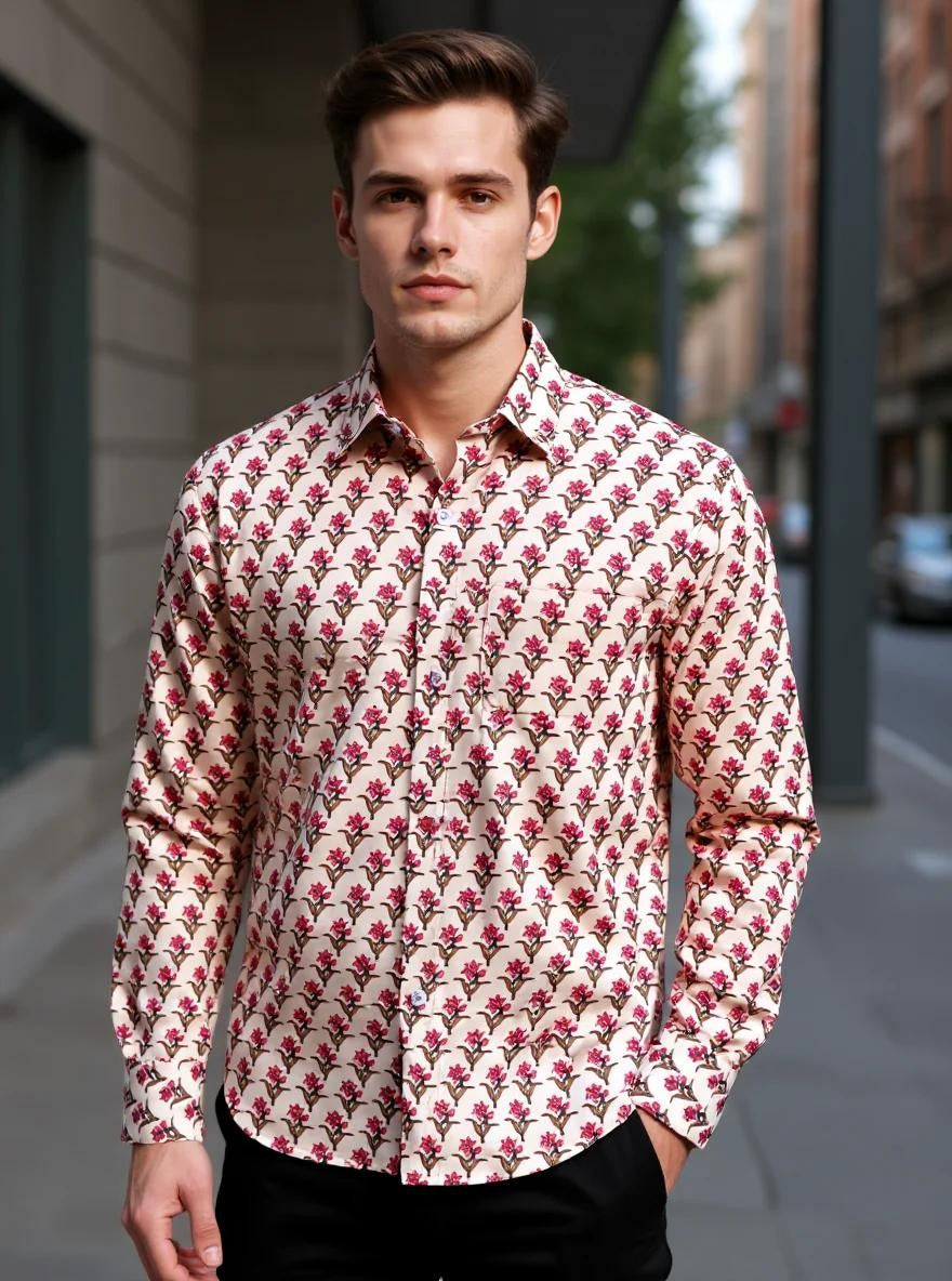 Men Printed Full Sleeve Shirt – Premium Casual Fit