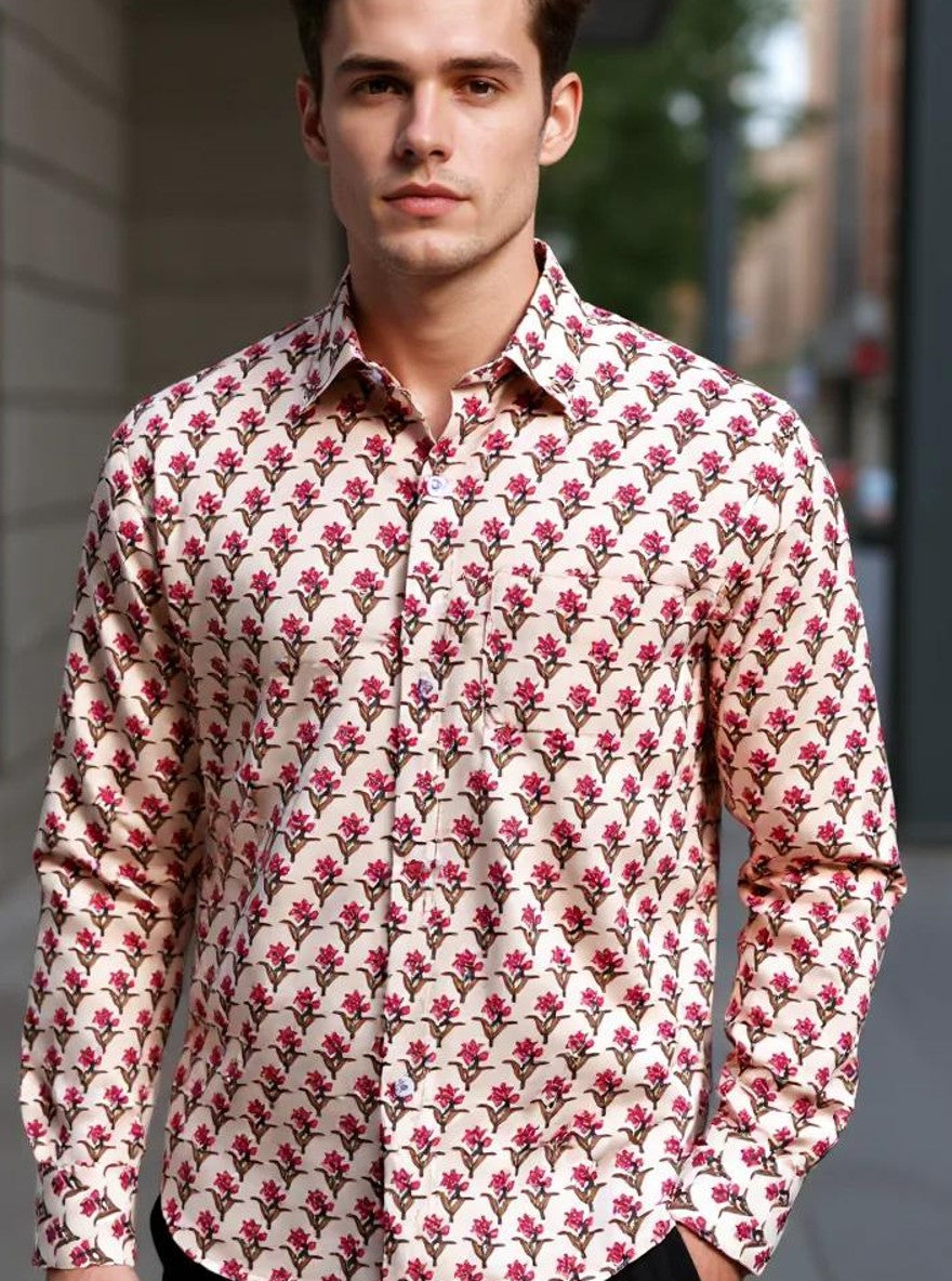 Men Printed Full Sleeve Shirt – Premium Casual Fit