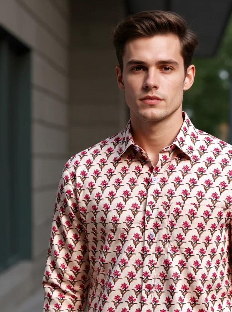 Men Printed Full Sleeve Shirt – Premium Casual Fit