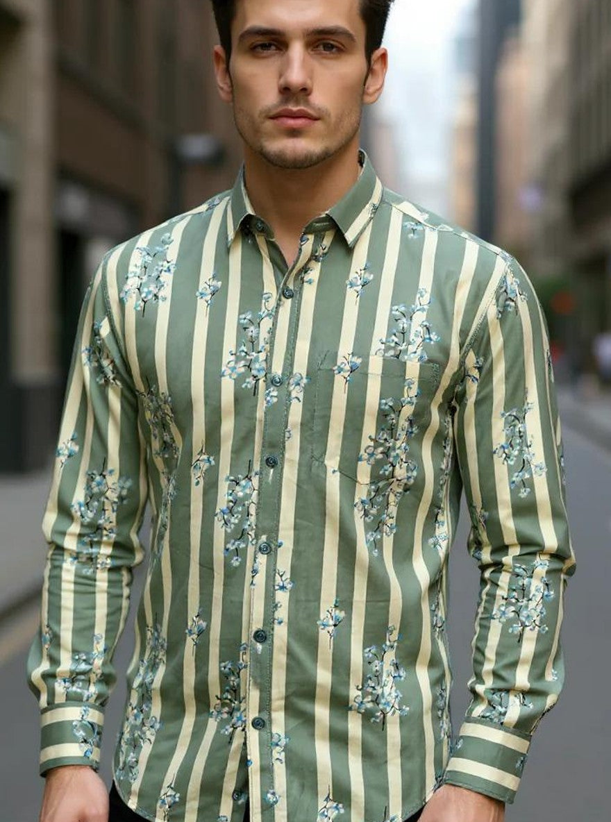 Men Printed Full Sleeve Shirt – Premium Casual Fit