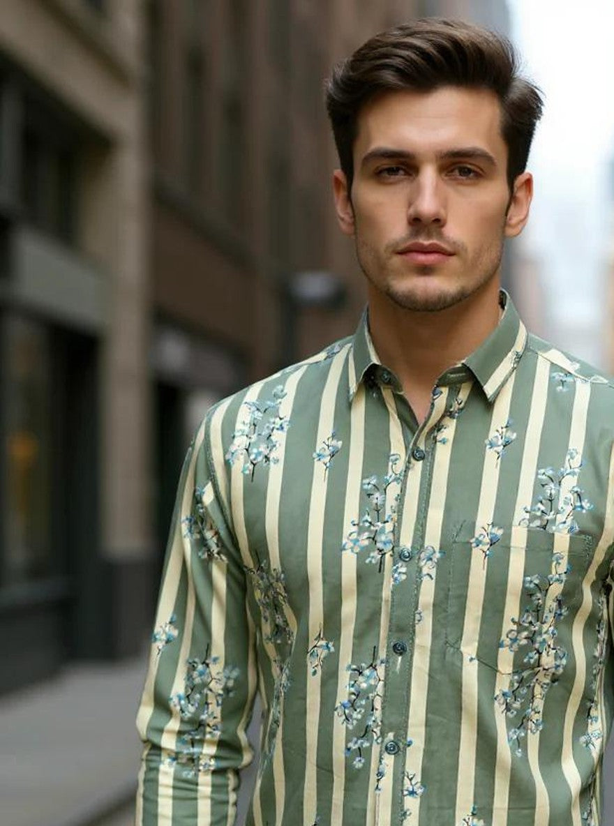 Men Printed Full Sleeve Shirt – Premium Casual Fit